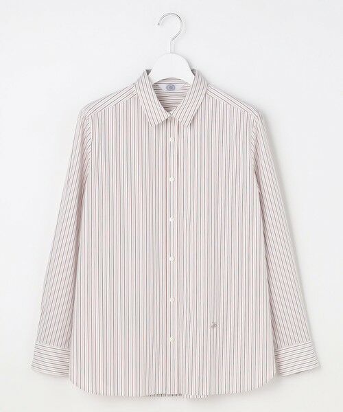 J.PRESS / ジェイプレス シャツ・ブラウス | BEZコットンナイロン ストライプ シャツ ブラウス（ホワイト×グレー系）