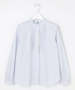 J.PRESS / ジェイプレス シャツ・ブラウス | BEZコットンナイロン ストライプ フリル襟 ブラウス