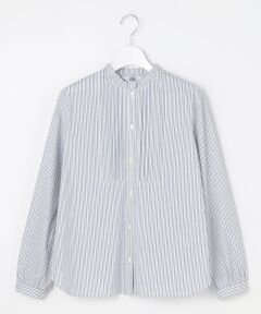 J.PRESS / ジェイプレス シャツ・ブラウス | BEZコットンナイロン ストライプ フリル襟 ブラウス