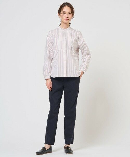 J.PRESS / ジェイプレス シャツ・ブラウス | BEZコットンナイロン ストライプ フリル襟 ブラウス | 詳細2