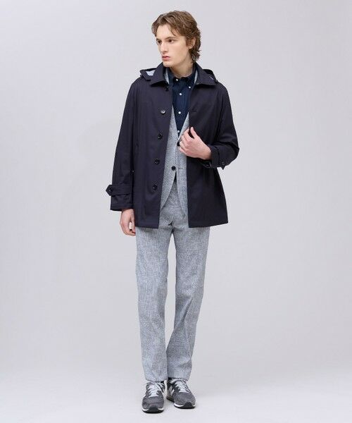 J.PRESS / ジェイプレス ステンカラーコート | 春の通勤にも【オンオフ兼用 / ストレッチ / 撥水】フードデタッチャブル バルマカンショートコート | 詳細2