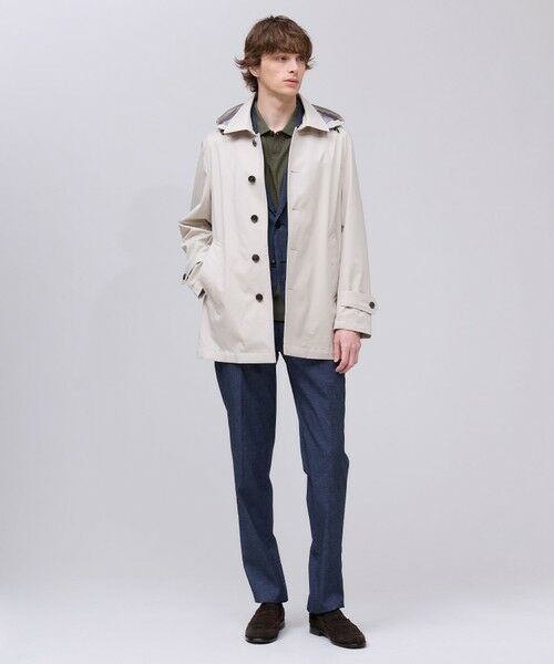 J.PRESS / ジェイプレス ステンカラーコート | 春の通勤にも【オンオフ兼用 / ストレッチ / 撥水】フードデタッチャブル バルマカンショートコート | 詳細6