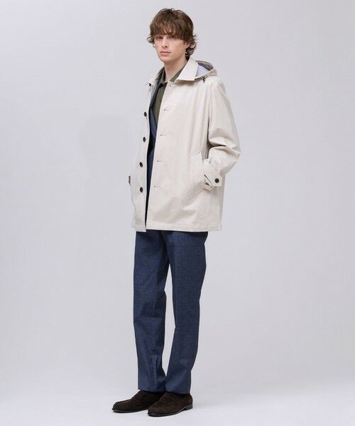 J.PRESS / ジェイプレス ステンカラーコート | 春の通勤にも【オンオフ兼用 / ストレッチ / 撥水】フードデタッチャブル バルマカンショートコート | 詳細7