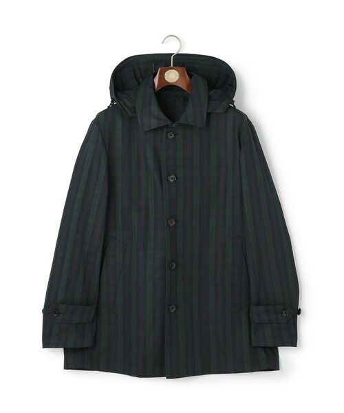 J.PRESS / ジェイプレス ステンカラーコート | 【オンオフ兼用 / ストレッチ / 撥水 / 洗える】トリコット3レイヤーバルマカンショートコート / フードデタッチャブル | 詳細4