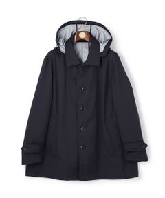 J.PRESS / ジェイプレス ステンカラーコート | 【KING SIZE】【オンオフ兼用 / ストレッチ / 撥水】トリコット3レイヤーバルマカンショートコート / フードデタッチャブル