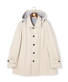 J.PRESS / ジェイプレス ステンカラーコート | 【KING SIZE】【オンオフ兼用 / ストレッチ / 撥水】トリコット3レイヤーバルマカンショートコート / フードデタッチャブル