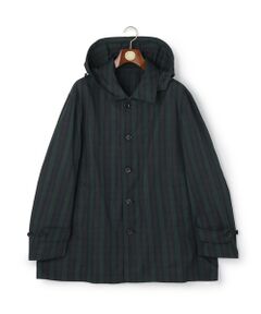 J.PRESS / ジェイプレス ステンカラーコート | 【KING SIZE】【オンオフ兼用 / ストレッチ / 撥水】トリコット3レイヤーバルマカンショートコート / フードデタッチャブル