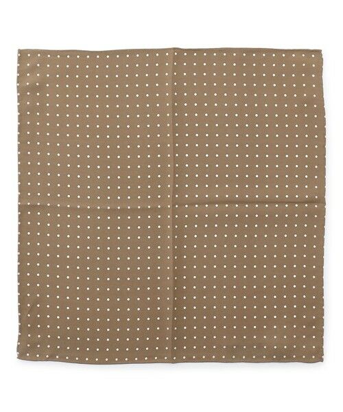 J.PRESS / ジェイプレス ハンカチ | ハンドプリントドット チーフ（ブラウン系6）
