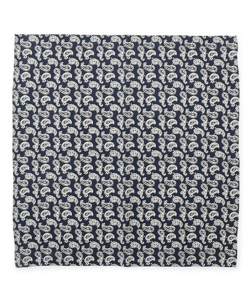 J.PRESS / ジェイプレス ハンカチ | ハンドプリントペイズリー チーフ（ダルブルー系6）