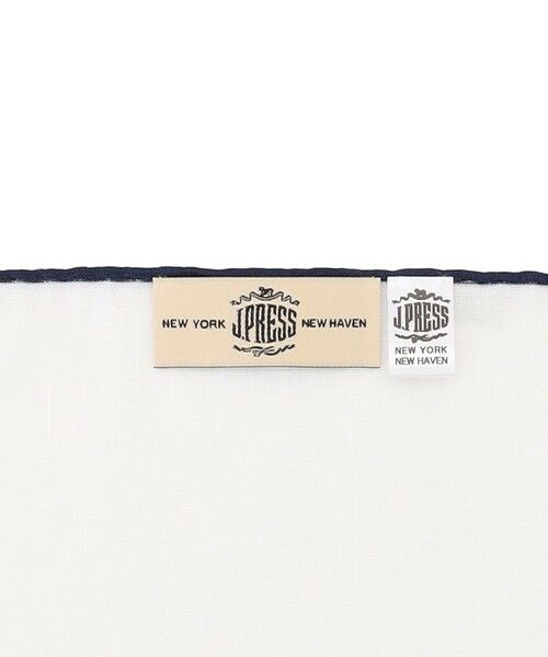 J.PRESS / ジェイプレス ハンカチ | 無地ヘムプリントリネン チーフ | 詳細1