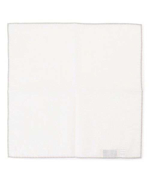 J.PRESS / ジェイプレス ハンカチ | 無地ヘムプリントリネン チーフ（グレー系）