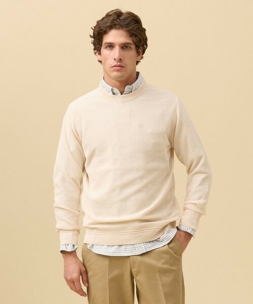 J.PRESS / ジェイプレス ニット・セーター | ギマコットンカノコクルーネック ニット（アイボリー系）
