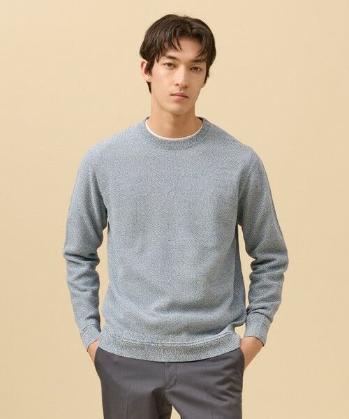 J.PRESS / ジェイプレス ニット・セーター | ギマコットンカノコクルーネック ニット（サックスブルー系）