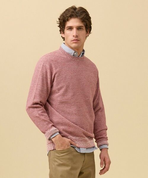 J.PRESS / ジェイプレス ニット・セーター | ギマコットンカノコクルーネック ニット（レッド系）