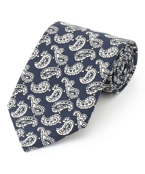 J.PRESS / ジェイプレス ネクタイ | ハンドプリントペイズリー ネクタイ（ダルブルー系6）