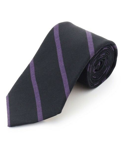 J.PRESS / ジェイプレス ネクタイ | ハンドプリントポプリンレジメンタル ネクタイ（パープル系1）