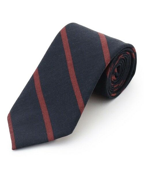 J.PRESS / ジェイプレス ネクタイ | ハンドプリントポプリンレジメンタル ネクタイ（ワイン系1）