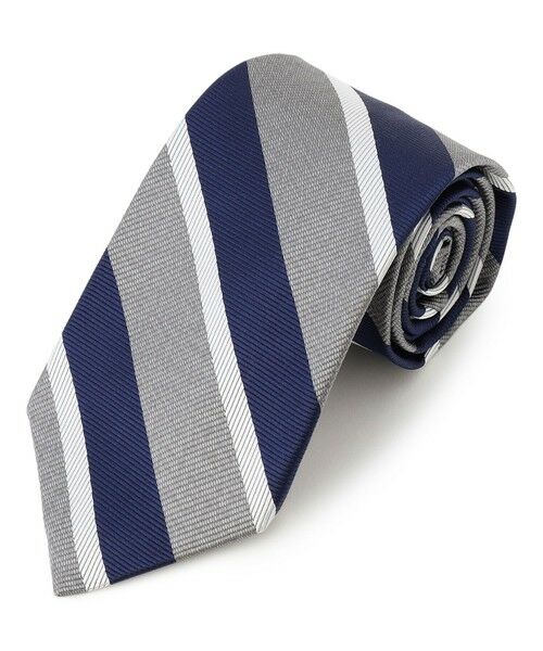 J.PRESS / ジェイプレス ネクタイ | 【STRUCTURE MIX COLLECTION】レジメンタル ネクタイ（グレー系1）