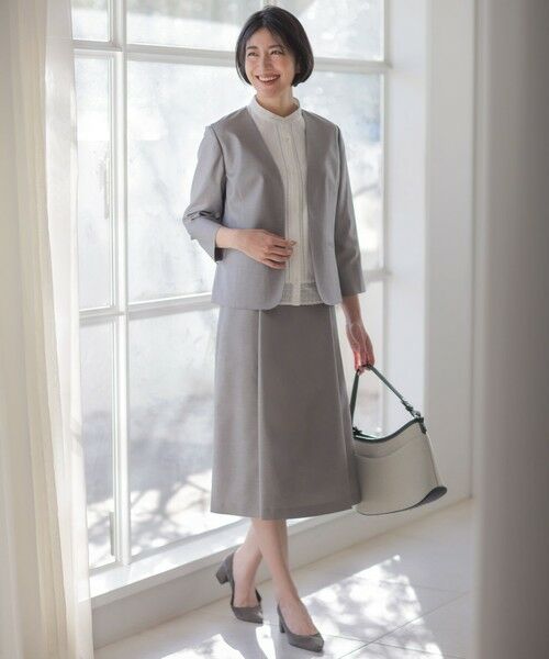 J.PRESS / ジェイプレス ノーカラージャケット | 【定番人気・セットアップ対応】OXIJEWEL ストレッチ ノーカラー ジャケット | 詳細1