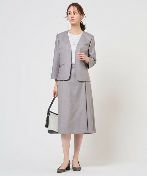 J.PRESS / ジェイプレス ノーカラージャケット | 【定番人気・セットアップ対応】OXIJEWEL ストレッチ ノーカラー ジャケット | 詳細3