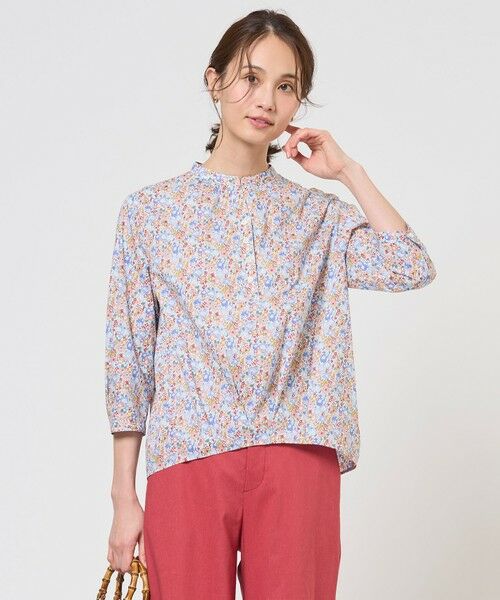 J.PRESS / ジェイプレス シャツ・ブラウス | Liberty Rachel & Michelle バンドカラー ブラウス（サックス系）