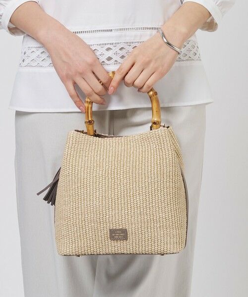 J.PRESS / ジェイプレス ショルダーバッグ | 【WEB限定カラーあり・2way】カゴバッグ(ベージュ×モカグレー系)