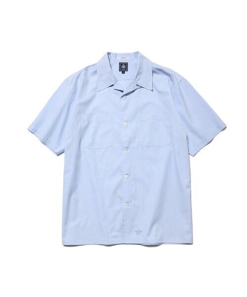 J.PRESS / ジェイプレス シャツ・ブラウス | 【J.PRESS ORIGINALS】Broad Stripe Open Half Sleeve Shirt / Baggy-Fit（サックスブルー系1）