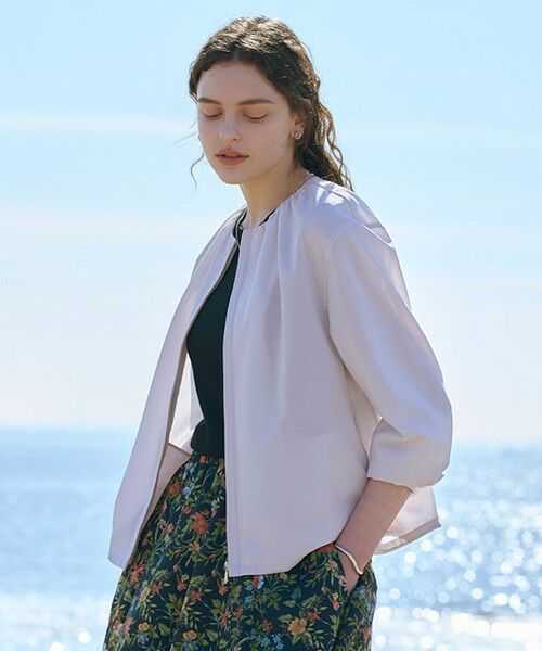 J.PRESS / ジェイプレス ブルゾン | BREEZE COOL トロ ノーカラー ブルゾン（グレー系）