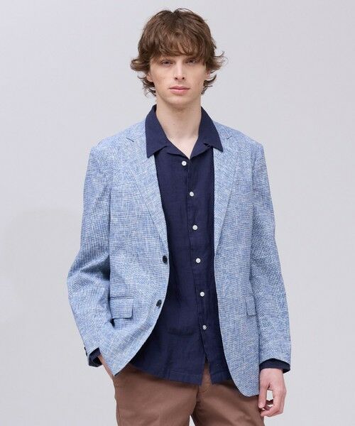 J.PRESS / ジェイプレス テーラードジャケット | 新色【MECHANICAL】【超軽量 / 清涼感 / 洗える】 ハイパワーストレッチ リネンルックジャケット_26年モデル(ブルー系)