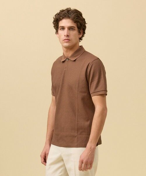 J.PRESS / ジェイプレス ポロシャツ | ジャケットインの最適解【接触冷感 / 吸水速乾】【J.PRESS PREMIUM JERSEY】スキッパー ポロシャツ（ブラウン系）