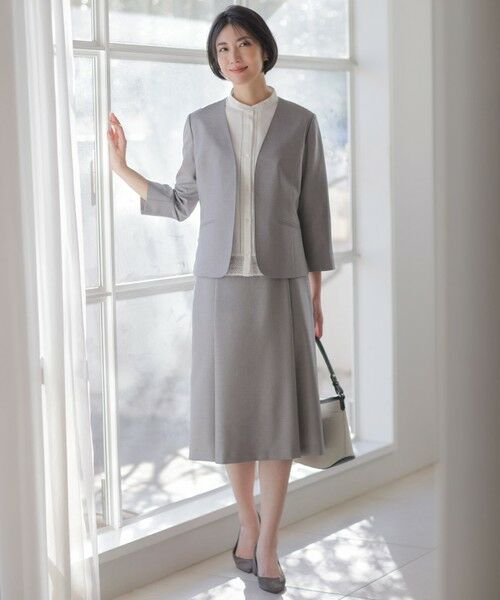 J.PRESS / ジェイプレス カットソー | エンブロコンビ シャツジャージー バンドカラー カットソー | 詳細1