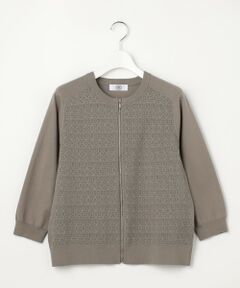 J.PRESS / ジェイプレス ブルゾン | Lace Jacquard ニット ブルゾン