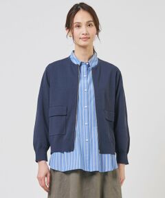 J.PRESS / ジェイプレス ブルゾン | LINEN COTTON BLEND ニット ブルゾン