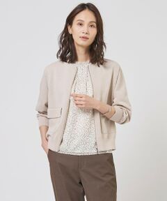 J.PRESS / ジェイプレス ブルゾン | LINEN COTTON BLEND ニット ブルゾン