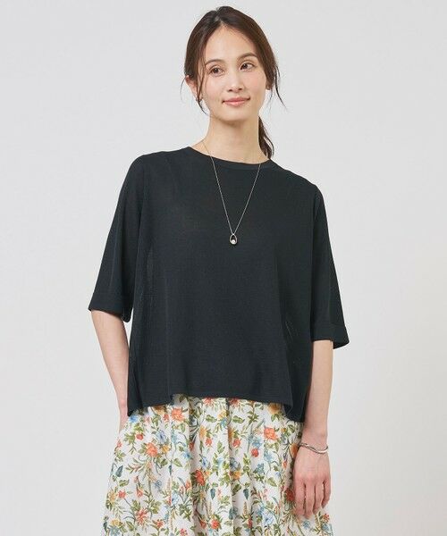 J.PRESS / ジェイプレス ニット・セーター | Vis/Pe スパーク バックプリーツ ニット（ネイビー系）