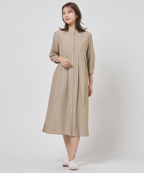 J.PRESS / ジェイプレス ロング・マキシ丈ワンピース | TC ハイカウントストライプ シャツ ワンピース | 詳細15