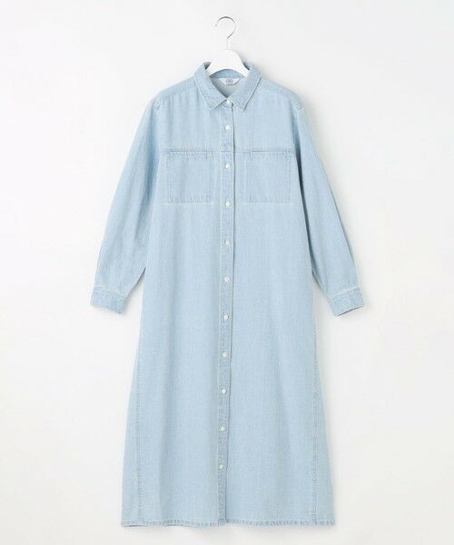 J.PRESS / ジェイプレス ロング・マキシ丈ワンピース | コットンリネン 7oz デニム シャツ ワンピース | 詳細4