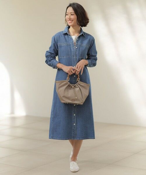 J.PRESS / ジェイプレス ロング・マキシ丈ワンピース | コットンリネン 7oz デニム シャツ ワンピース | 詳細6