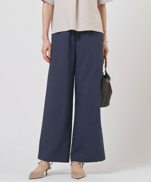 J.PRESS / ジェイプレス その他パンツ | ペンシル SLUB STRIPE ワイド イージー パンツ（ネイビーストライプ系）