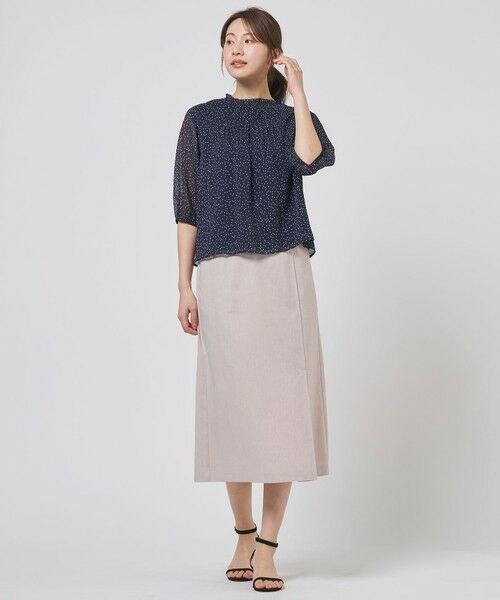 J.PRESS / ジェイプレス ミニ・ひざ丈スカート | リネンバイオシャンブレー Aライン スカート | 詳細4