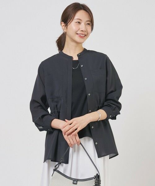 J.PRESS / ジェイプレス シャツ・ブラウス | 【冷房対策に】RELAXION Sheer ボイル ブラウス（ネイビー系）