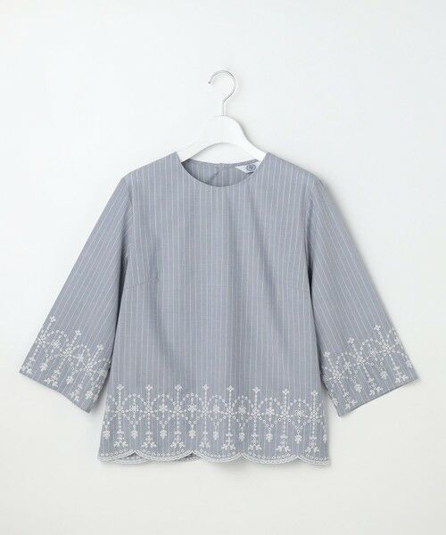 J.PRESS / ジェイプレス シャツ・ブラウス | 【一枚で着映え】ストライプ×エンブロイダリー クルーネック ブラウス | 詳細8