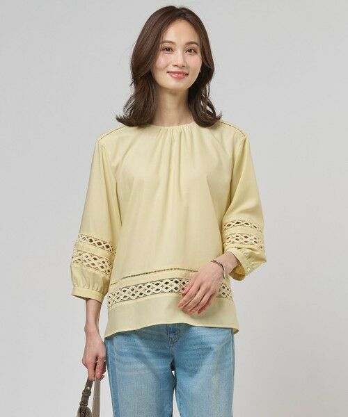 J.PRESS / ジェイプレス シャツ・ブラウス | 【一枚で着映え・セット着用可】スパンソフトクロス刺繍 ブラウス（イエロー系）