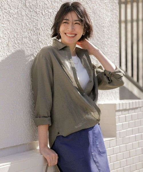 J.PRESS / ジェイプレス シャツ・ブラウス | 【WEB限定カラーあり・2way】リネン シャツ ブラウス（【WEB限定】モカ系）