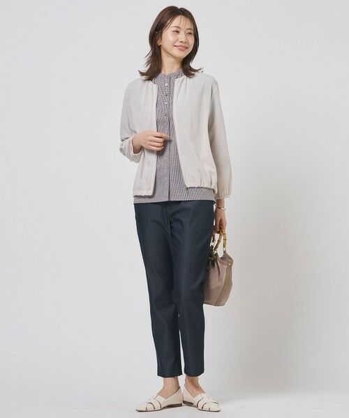 J.PRESS / ジェイプレス シャツ・ブラウス | リネンminiチェック バンドカラー ブラウス | 詳細2