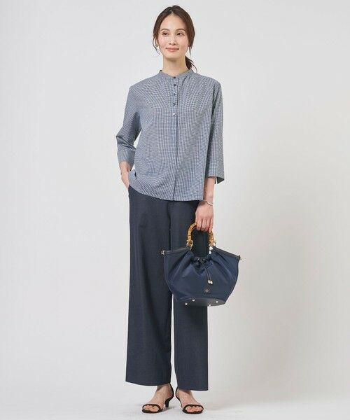 J.PRESS / ジェイプレス シャツ・ブラウス | リネンminiチェック バンドカラー ブラウス | 詳細7