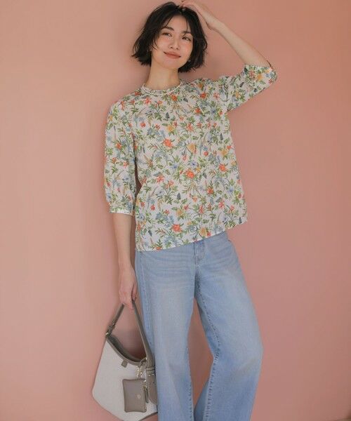 J.PRESS / ジェイプレス シャツ・ブラウス | スパンボタニカル プリント クルーネック ブラウス | 詳細1