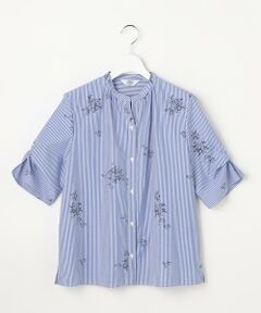 J.PRESS / ジェイプレス シャツ・ブラウス | 【一枚で着映え】ストライプ×フラワープリント ブラウス