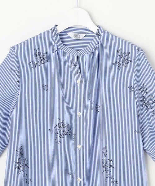 J.PRESS / ジェイプレス シャツ・ブラウス | 【一枚で着映え】ストライプ×フラワープリント ブラウス | 詳細1