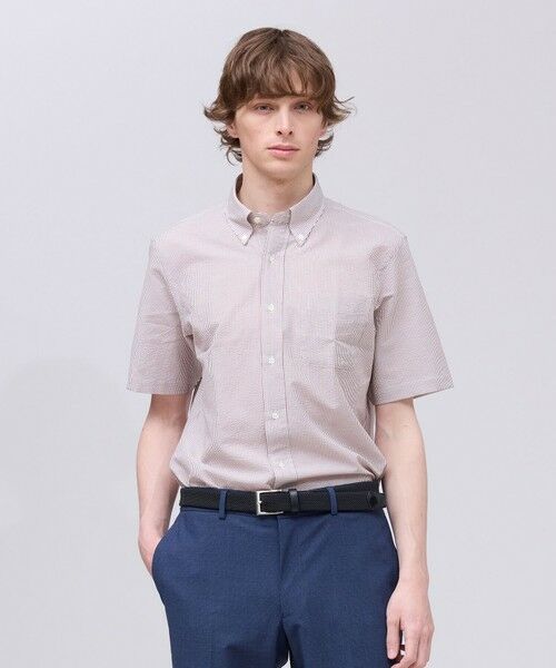 J.PRESS / ジェイプレス シャツ・ブラウス | 新色追加【 高通気性 / 軽量 / ノンアイロン / 撥水】【BEAT HEAT SYSTEM】半袖シャツ / B.D.(ワイン系1)